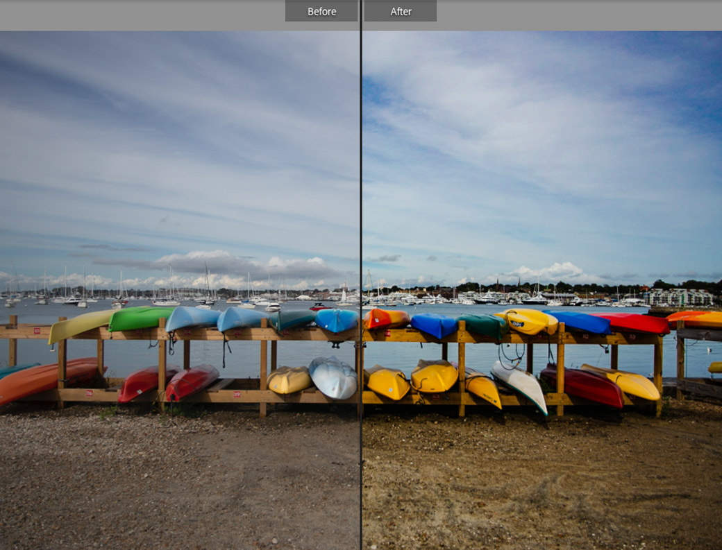 In Living Color one-click Lightroom presets applied to a landscape for a vibrant effect